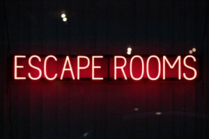 An Escape Room Neon Sign For a humuorous article about meeting