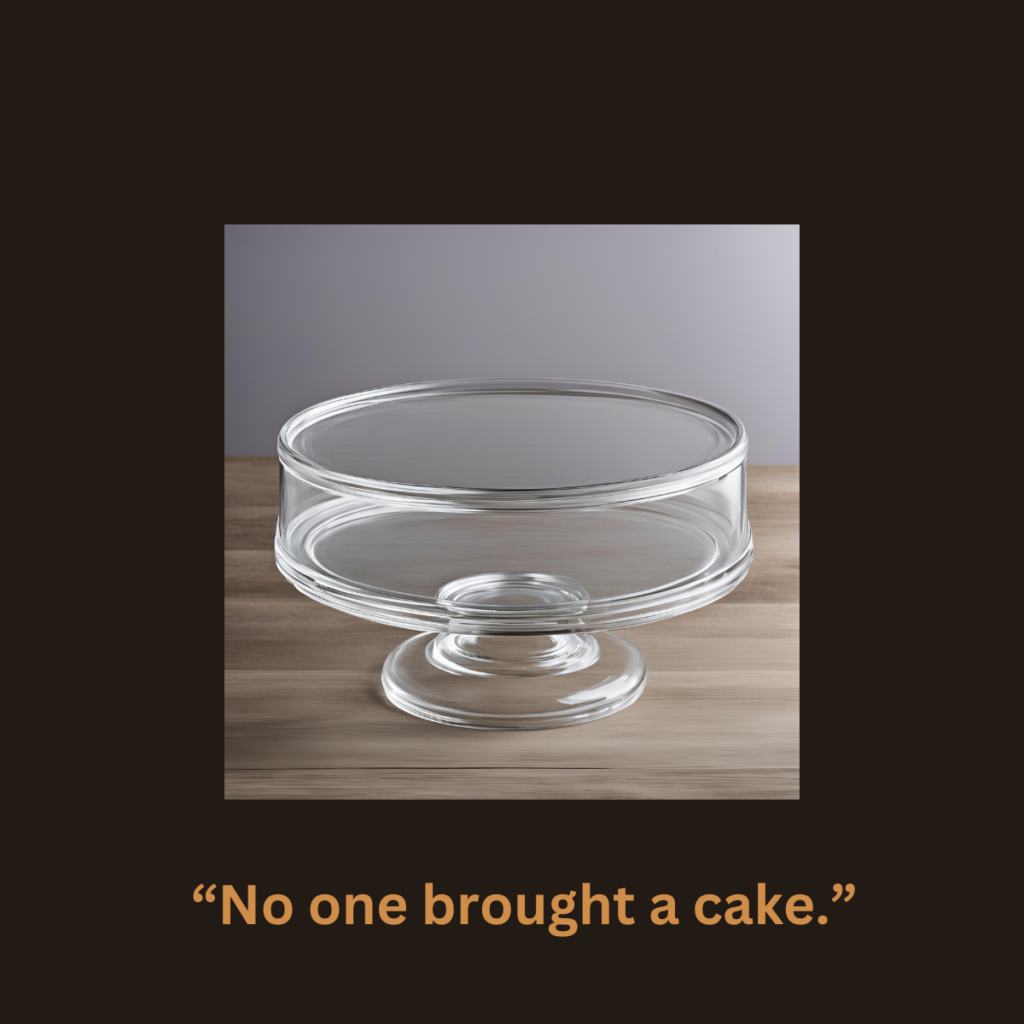 Picture of an empty cake plate.